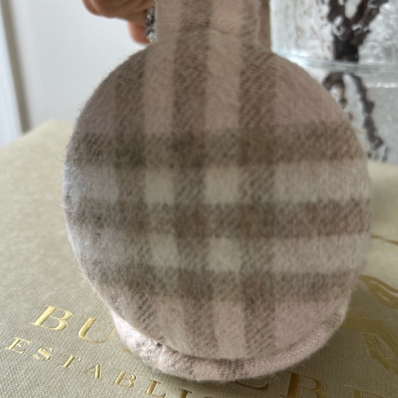 AUTHENTIC BURBERRY CASHMERE PINK PLAID EARMUFFS - Picture 9 of 9